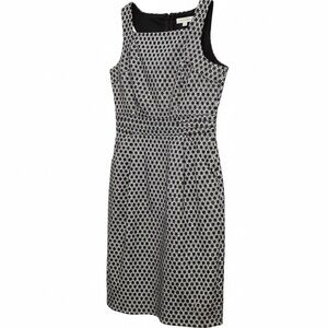 Andre Oliver Black and White Geometric Midi Dress